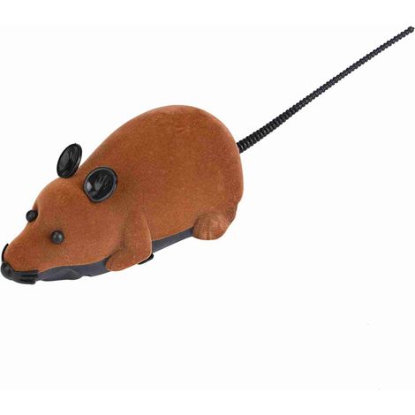 Souris sans fil pour chat, chien ou rat, jouet amusant et original pour animaux de compagnie, télécommande marron (1/5)