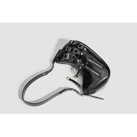 Sacoche Moto Femme Hot Girl Bandoulière Tailleur Cuir Élégant, Poche Latérale Motarde Chic (1/3)