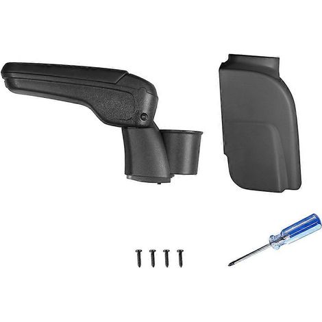 Coffre de console centrale noire avec accoudoir, rangement intérieur pour voiture (1/5)