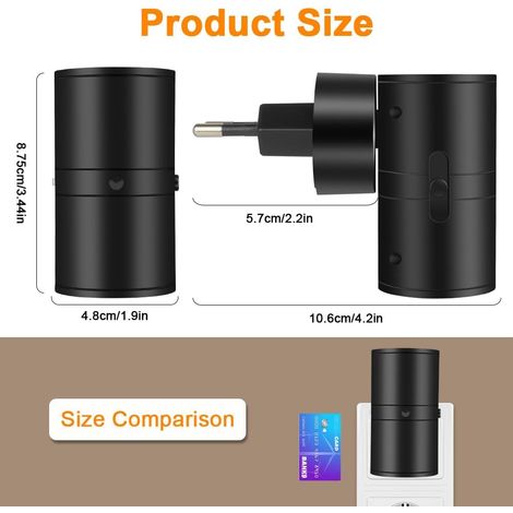 Set di 2 luci notturne a LED da parete con sensore crepuscolare, luminosità regolabile da 0 a 100 lumen, luce bianca calda, per camera da letto e corridoio - ALTRO (1/4)