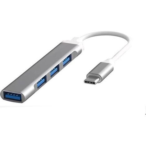 Adaptador USB Tipo C a Multi-USB，Mini convertidor de 4 puertos con puertos USB Tipo C，etc. (1 USB 3.0 + 3 USB 2.0) (1/4)