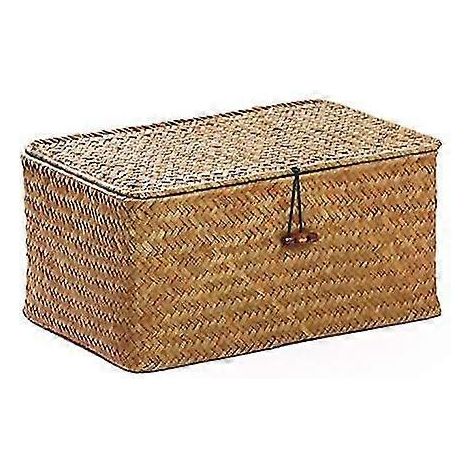 Panier de rangement en osier tressé avec couvercles, panier à linge (1/5)