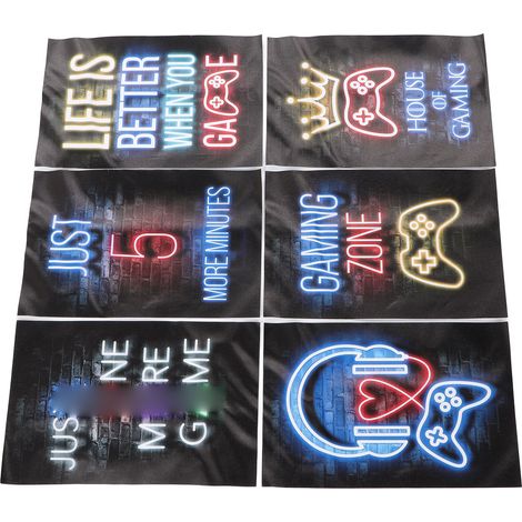 6 Neon-Gaming-Poster 20x30cm, farbenfrohe Leinwandbilder für das Spielzimmer, ideal für Jungenzimmer (1/5)