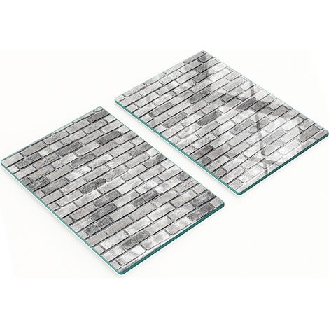 Tablas de servir de cristal para cocina con gráficos de pared de ladrillo 2x40x52 cm (1/5)