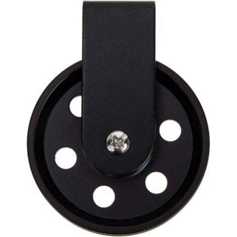 Vintage Black Metal Decorative Pulley for Outdoor Hanging Lights – Pulley Wheel with Cable, Ideal for Chandeliers and Pendant Lights (1/4)