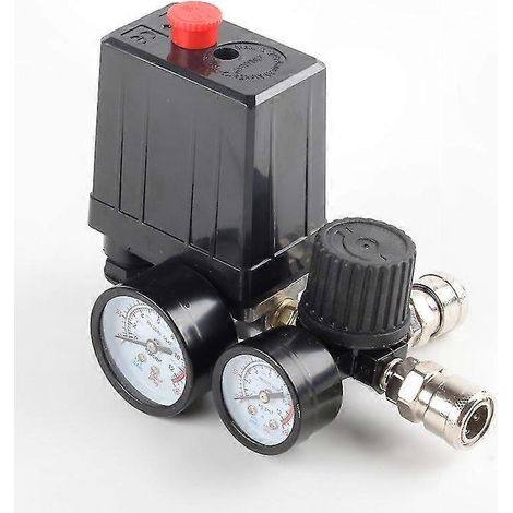 Compresseur d'air 220V interrupteur de pression avec régulateur et raccord rapide, vanne de contrôle 90-120psi, dimensions 16x9.5x10.5cm (1/5)