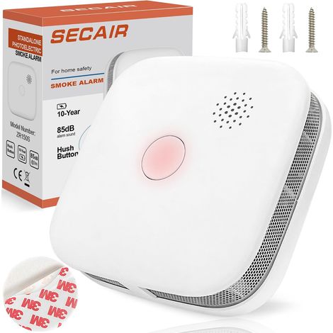 Détecteur de Fumée 10 Ans de Batterie avec Alarme de Fumée 85 DB Détecteur de Fumée,Detecteur de Fumee Conforme à la Norme EN14604 (1/5)