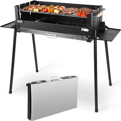 Grand barbecue pliable portable avec support, barbecue de pique-nique avec grille, barbecue au charbon de bois, barbecue de table, barbecue de camping, barbecue Shish kebab (1/5)