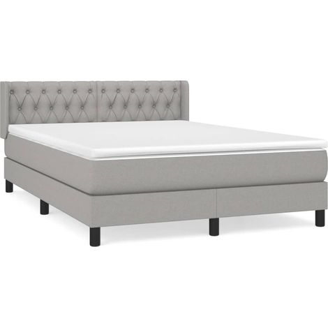 Maison Exclusive - Cama box spring con colchón tela gris claro 14 (1/5)