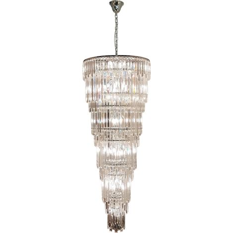 Lampadario glamour conico vetro cromo 40xE14 Zuma LUXE (1/2)