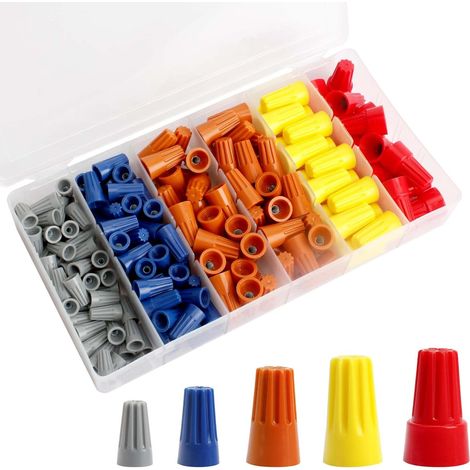 Lntyq 158-teiliges Set mit Schraubklemmen für elektrische Kabelverbinder, einfach aufdrehbar, mit gefederten Crimpmuttern, Kappenverbinder-Montageset – Verbinder mit Aufbewahrungsbox (1/5)