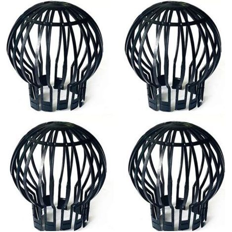A set of 4 gutter guards, 5.74.91.7cm, black, plastic. (1/5)