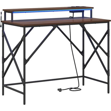 Maison Exclusive - Schreibtisch mit Regal Braun Eichen-Optik 100