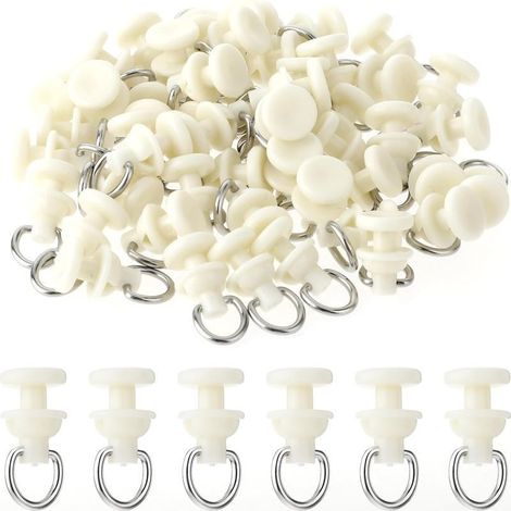 Lot De 50 Crochet Rideau, Crochet Rideau Rail Rails De Rideaux Coulissants En Plastique Crochets Coulissants Pour Rideaux De Plafond Fenêtre Rideau De Douche Anneaux Rideaux (1/5)