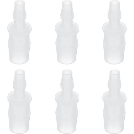Réducteur À Manchon, 6 Pcs 1/2" À 1/4" Raccords De Tuyau ID Joint Raccord De Tuyau en Plastique Raccordeur Réparateur Union Adaptateur pour Air Eau Carburant Gaz Aquarium, Blanc (1/5)