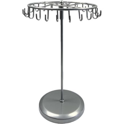 Présentoir à bijoux, présentoir à bijoux rotatif en métal avec 23 crochets, support à bijoux, présentoir de rangement pour colliers, bracelets, bagues et boucles d'oreilles, 34 cm de haut x 20 cm de l (1/5)