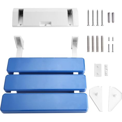 Folding shower seat - Wall mounted - Maximum load: 130 kg - Blue