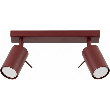 Sollux RING Spot de plafond double Ring, couleur bordeaux, 2 x GU10 (1/2)