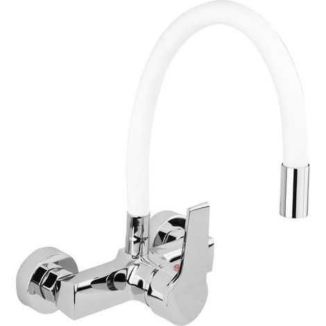 Robinet mural flexible pour lavabo, blanc, 75671 vague (1/5)