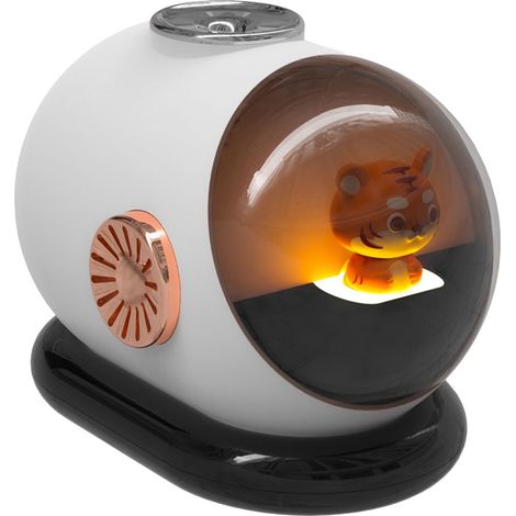 Mini humidificateur portable DC 5V/1.0A 280ml Arrêt automatique Atomisation Humidificateur de bureau pour chambre à coucher Blanc Rechargeable 1200mAh (1/5)