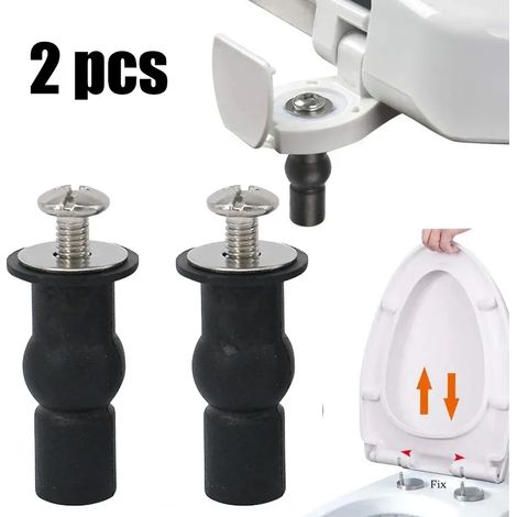 Lot de 2 vis de fixation pour abattant de WC, charnières, écrous à expansion en caoutchouc, fixations universelles pour trous borgnes, accessoires pour abattant de WC, NEUF (1/5)