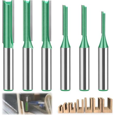 6 teiliges Fräserset mit 8 mm Schaft, Nutfräser, Frässpindel mit Durchmessern von 3 mm, 4 mm, 5 mm, 6 mm, 7 mm und 8 mm, Schlitzfräser Set für di (1/5)