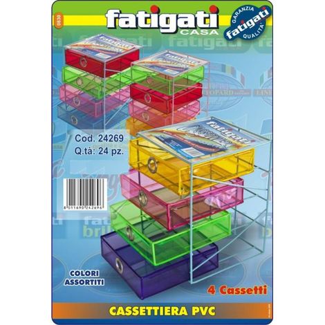 Cassettiera ferro pvc 4 cassetti fatigati