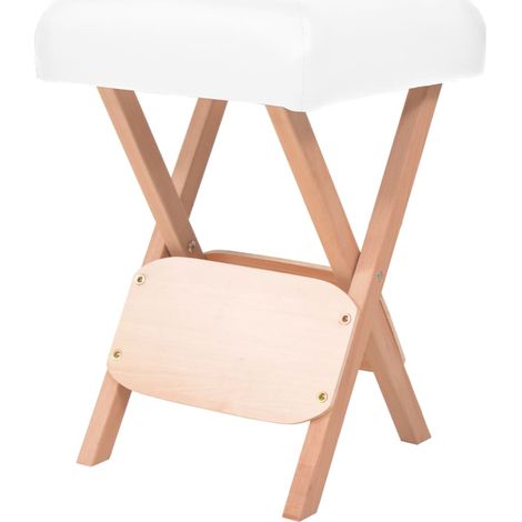 Tabouret de massage pliant Tabouret ergonomique Tabouret de salon avec siège 12 cm d'épaisseur Blanc 79667 (1/4)
