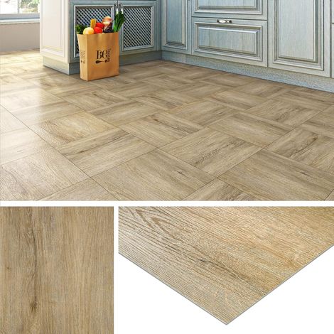 Dalle PVC Adhesive Sol Salle de Bain 30x30 Dalles Lino Sol Adhesif Bois Chene Imperméable Carrelage Adhésif Sols Cuisine 16 Dalles Parquet Adhésif Sols Imitation Bois Clair Chambre Wc (1/5)