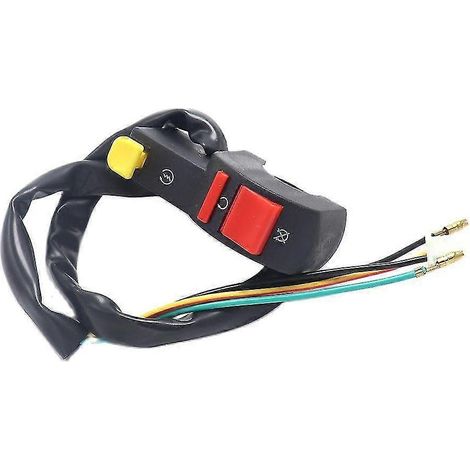 Interrupteur de démarrage/arrêt pour moto modèle 2025, guidon de 22 mm (7/8 pouce), bouton de démarrage/arrêt électrique, compatible avec les VTT, avec fonction d'arrêt du moteur. (1/5)