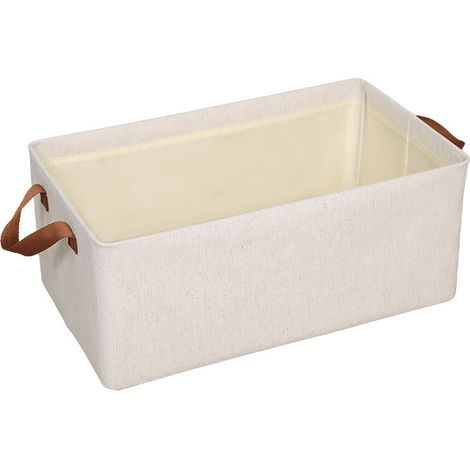 (1 Stück/weiß, 47 x 28 x 20 cm) Aufbewahrungsbox aus Baumwolle und Leinen von Tianshan, Kleider- und Hosenaufbewahrungsgestell, Kleiderschrank, Aufbewahrungsbox