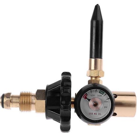 Détendeur en laiton doré pour gonfleur de ballons à hélium avec manomètre, compatible avec les valves G5/8. (1/5)