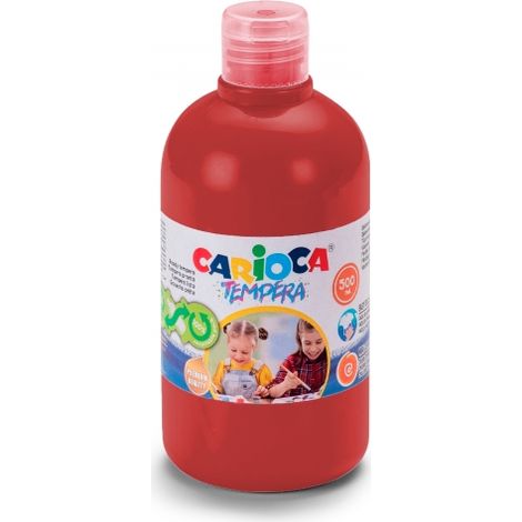 Carioca bouteille de tempera 500ml - couleurs super lavables - mélange facile de - applicable sur les matériaux poreux - haute opacité - couleur rouge -