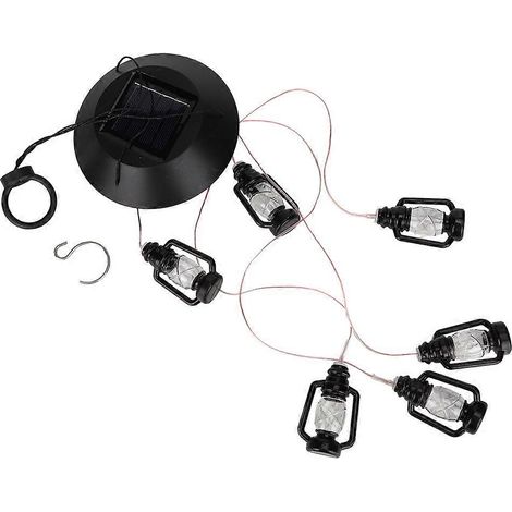 Carillon lumineux solaire LED multicolore, guirlande décorative de Noël pour jardin, maison, extérieur, suspension élégante, veilleuse festive imperméable (1/5)