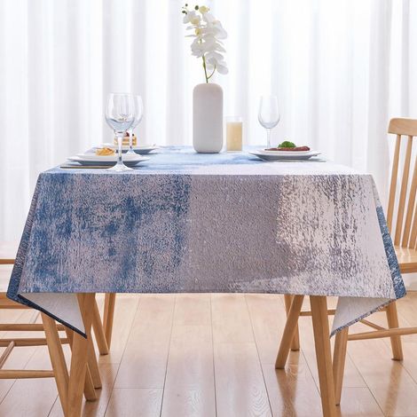 Nappe lavable Bleu marine 140x200 cm, Style champêtre moderne, Rectangulaire