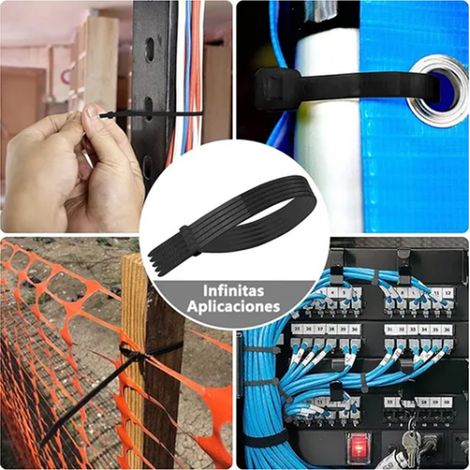 Colliers de serrage autobloquants en nylon, colliers de serrage en plastique, colliers de serrage à tension, nylon PA66, 15, 20, 30 cm. (1/5)