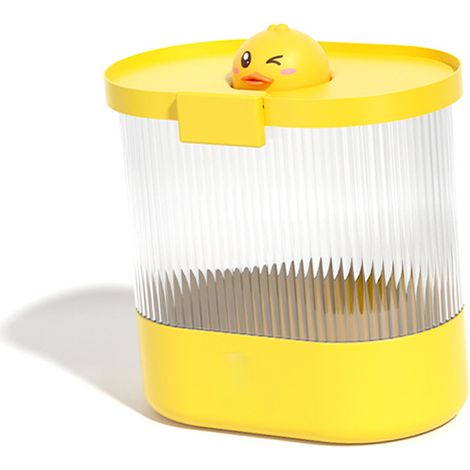 Seau à riz étanche à l'humidité, en PP/PET épais, pour le stockage de céréales, farine, nourriture pour chien, taille L, jaune canard (1/5)
