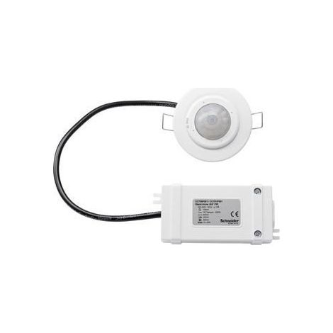 Schneider Electric – Détecteur de mouvement encastré faux plafond 360° – Angle de détection 3,9m – Seuil de luminosité réglable 5...2000 lx – Montage plafond