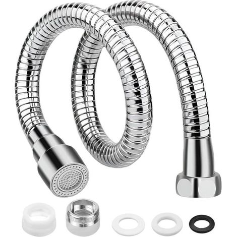 1-teilige Küchenarmaturverlängerung, 360° drehbar, 2-stufig verstellbarer Wasserauslauf, Edelstahl, für Küche, Balkon, Hotel, Toilette (30 cm) (1/4)