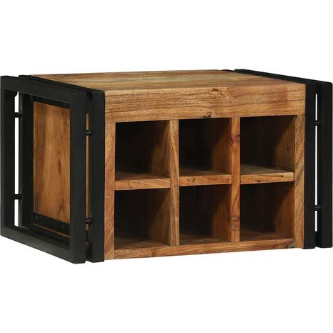 vidaXL Portabottiglie 46 x 35 x 27.5 cm Legno massello di acacia (1/5)