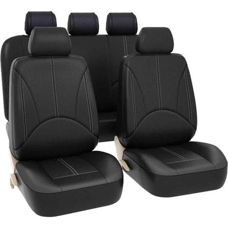 Housse De Siege Automobile - Cuir Synthetique PU - Universelle 4 Saisons - Pour Tous Sieges Standard - Lot De 2 (1/5)