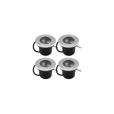 4 PACK 3W IP65 Spot LED Encastré Extérieur 270 Lumen Rond Led Terrasse Downlight Lampe D'éclairage De Jardin Extérieur, pour Jardin Chemin Cour Garage, Blanc Chaud
