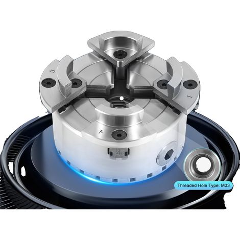 Mandrin de tour, filetage M33, acier 40Cr, profondeur de 50 mm sans mâchoires, diamètre extérieur de 96 mm, poids de 2,4 kg (1/5)