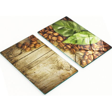 Stilvolle und robuste Glasplatten mit Lorbeerblatt-Print, 2 x 30 x 52 cm (1/5)