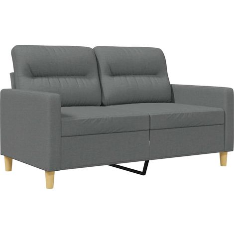 Canapé Sofa à 2 places Gris foncé 120 cm Tissu (1/5)