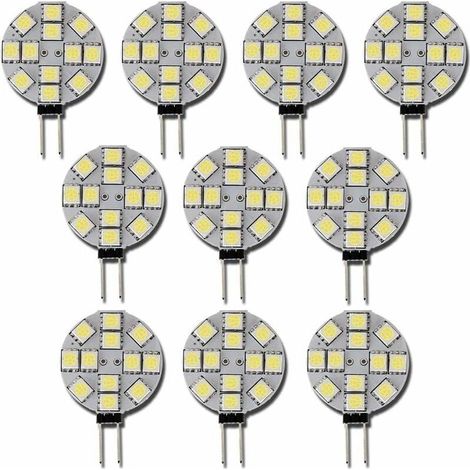 Lot de 10 Ampoules LED G4 DC 12V Non Dimmables Blanc 6000K Remplacement pour Ampoules Halogènes 20W pour Cuisine Camping-Car RV Remorque Bateau- (1/5)