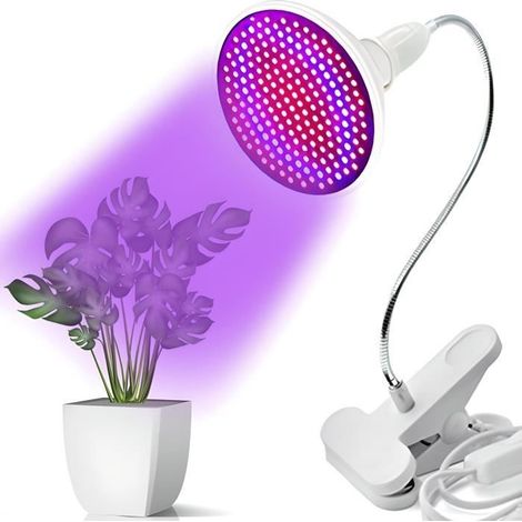 (Weiß) Retoo 20W 200 LED LED-Pflanzenlampe mit Klemme, höhenverstellbar, für die Zimmerpflanzenzucht (1/4)