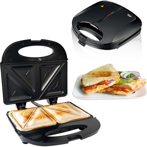Moule à sandwich hermétique, moule antiadhésif, grille-pain, compact et facile à ranger, noir. (1/5)
