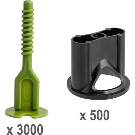 Kit croisillons autonivelants 3 mm Pro-Leveling 500 têtes et 3000 bases droites