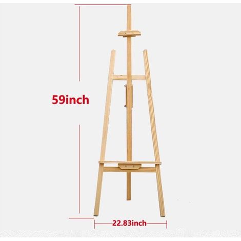 New Easel Stand, Wooden Stand, Artist Easel, Drawing Easel Portable Easel for Painting Adults Kinds, Wedding, Display, Exhibition - Adjustable Canvas Height, Easy to Assemble, 1.5m/59inch (1/5)